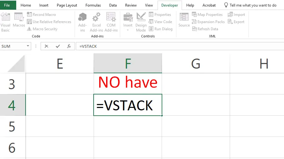 How to Add VSTACK Function in Excel