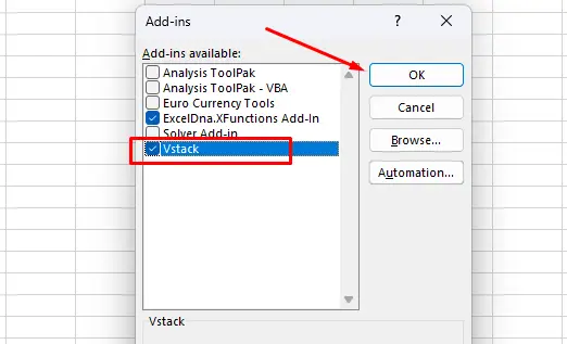 How to Add VSTACK Function in Excel