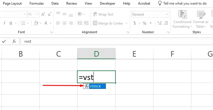 How to Add VSTACK Function in Excel