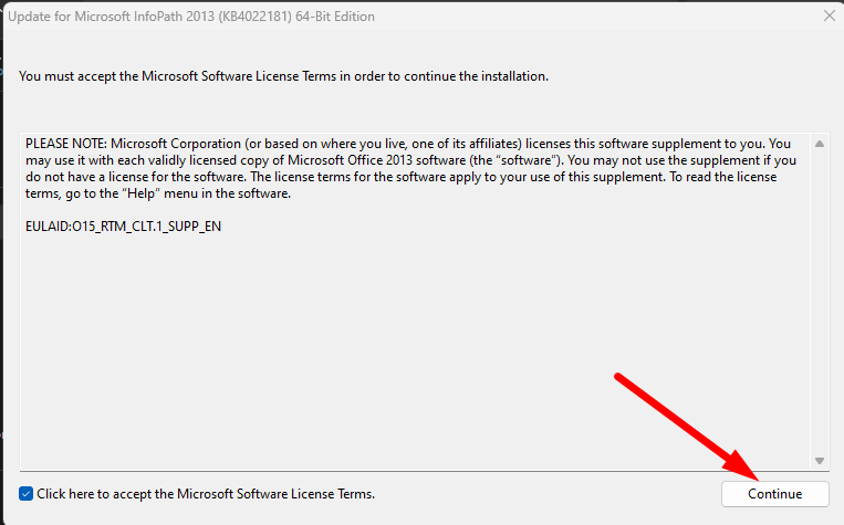 Step Install Microsoft InfoPath